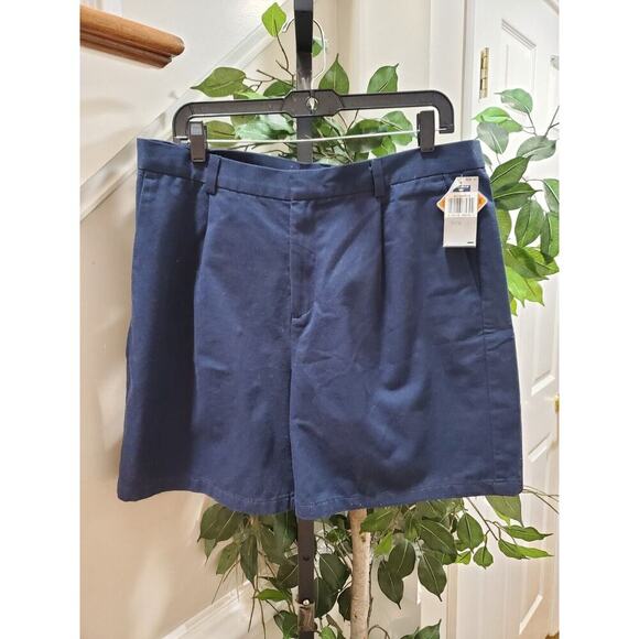 Dockers Women Solid Blue 100% Cotton Straight Fit Bermuda Short Size 16 - Picture 1 of 12